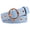 Sky Blue, variant on INSPIRE CHIC Womens Leather Belt for Jeans Dress Pants Studded Grommet with Circle Metal Buckle Up to 35 inches White