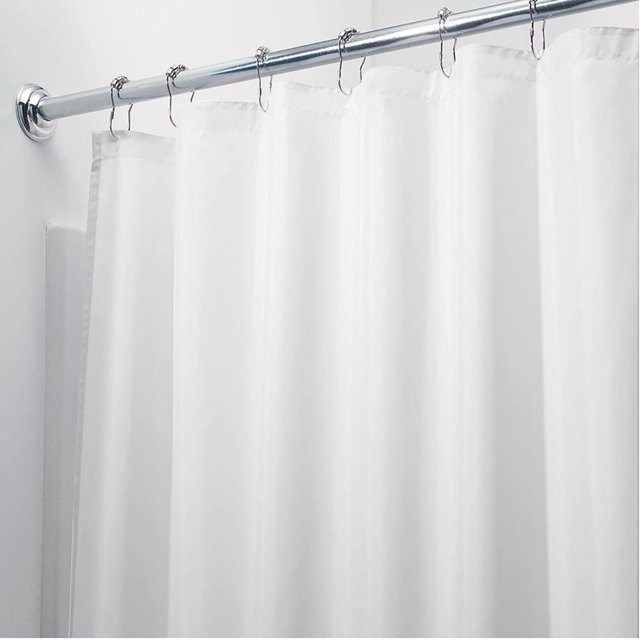 Cortina de ducha de vinilo magnetizada Wideskall de 182,88 cm x 183,88 cm, color blanco esmerilado, con 3 imanes