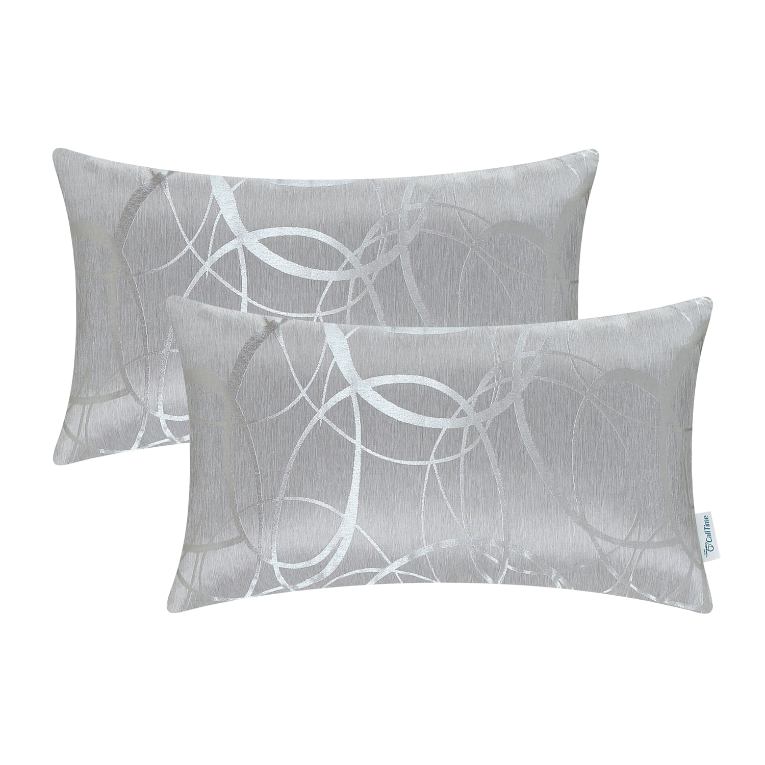 CaliTime Federe Cuscino 2 Pezzi 45x45 Cm - Contrasto Lucido/Opaco Con Triangoli Geometrici Astratti - Rosa Polveroso - 3