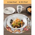 thumbnail image 3 of 15 Inch Round Placemats Set of 6, Gingerbread Grey Non Slip Heat Insulation PP Table Mats, Christmas Winter Snowflake Washable Place Mats for Kitchen Dining Party Table Decor, 3 of 7