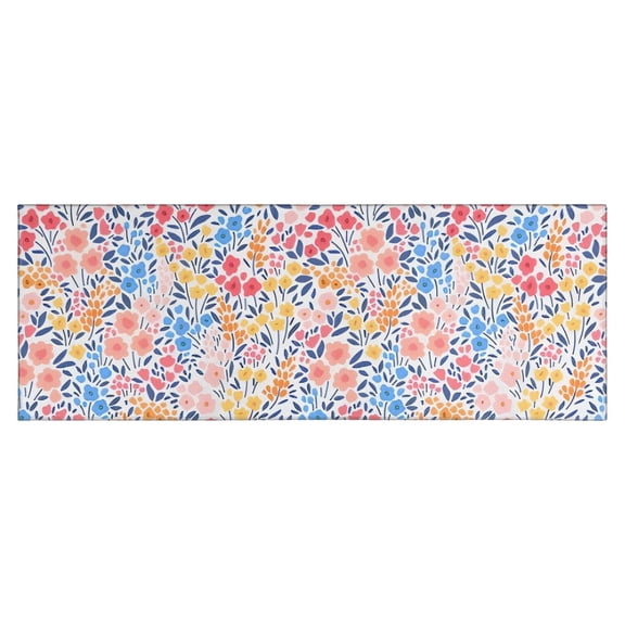 Pink Pioneer Flower Pattern Kitchen Rug Mat,Kitchen Runner Rugs Non Skid Washable,Decorative Kitchen Floor Mats for Kitchen,Sink,Laundry,17"X47"