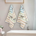 thumbnail image 4 of Dolphins Stripe Hand Towels, Kitchen Towel Ultra Soft and Absorbent,Decorative Fingertip Face Towel for Bathroom Hotel, 2 PCS, 28.3"x 14.4", 4 of 5