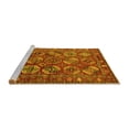 thumbnail image 2 of Ahgly Company Machine Washable Indoor Square Oriental Yellow Industrial Area Rugs, 3' Square, 2 of 4