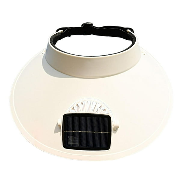 Sombrero con visera solar y ventilador de 3 velocidades para verano y exteriores, para mujer, gorra de playa Blanco