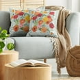 thumbnail image 5 of Ambesonne Shabby Flora Throw Pillow Cover 2 Pack, Floral Flower Leaf, 24", Dark Coral Mustard, 5 of 5