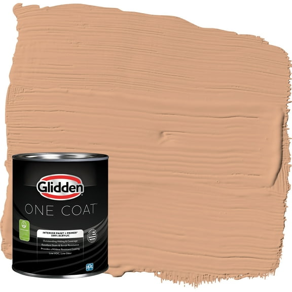 Glidden One Coat Interior Paint and Primer, Clay Fire / Orange, 1-Quart, Eggshell