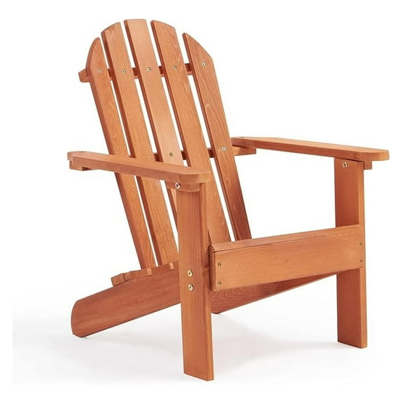 Wooden Kid's Adirondack Chair for Indoor and Outdoor, Natural Cedar Patio Lounge Chiar for Kids