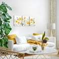 thumbnail image 3 of Yellow Flower Canvas Wall Art Vintage Floral Painting Pictures Decor Modern Yellow and Grey Bedroom Bathroom Decoration (Yellow), 3 of 6