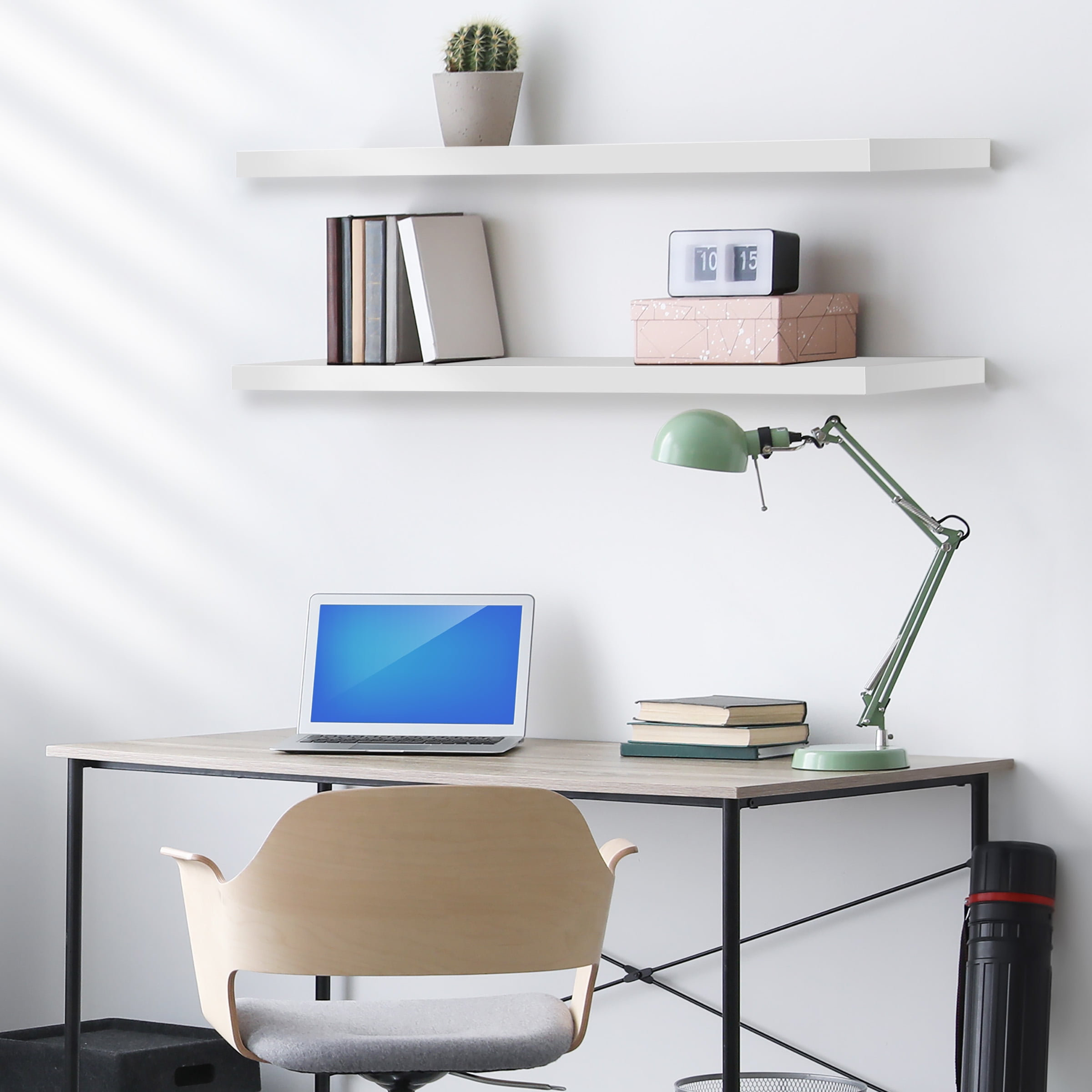 Sorbus 3-Pack 35"x9" Floating Wall Shelves for Bedroom, Kitchen, Bathroom, Home Décor, White