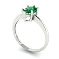 thumbnail image 2 of Clara Pucci 14K White Gold Solid Gold Emerald Solitaire Anniversary Ring for Women - 1 cttw Pear Cut, 2 of 7
