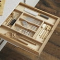 thumbnail image 2 of 7 Slot 20"x19" Silverware/Flatware Drawer Organizer Tray with Divider, Utensil Drawer Organizer, Cutlery Tray Organizer, Tool Drawer/Junk Drawer Organizer (Natural Wood), 2 of 11