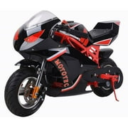 MotoTec 49cc 2-Stroke Gas Powered Pocket Bike Mini Motorcycle GT Red