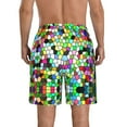 thumbnail image 3 of Disketp Men'S Swim Trunks Hawaiian Breathable Surf Beach Swimsuits Mesh Lining Beach Shorts With Pockets-Colorful Tie Dye Stained Glass, 3 of 9