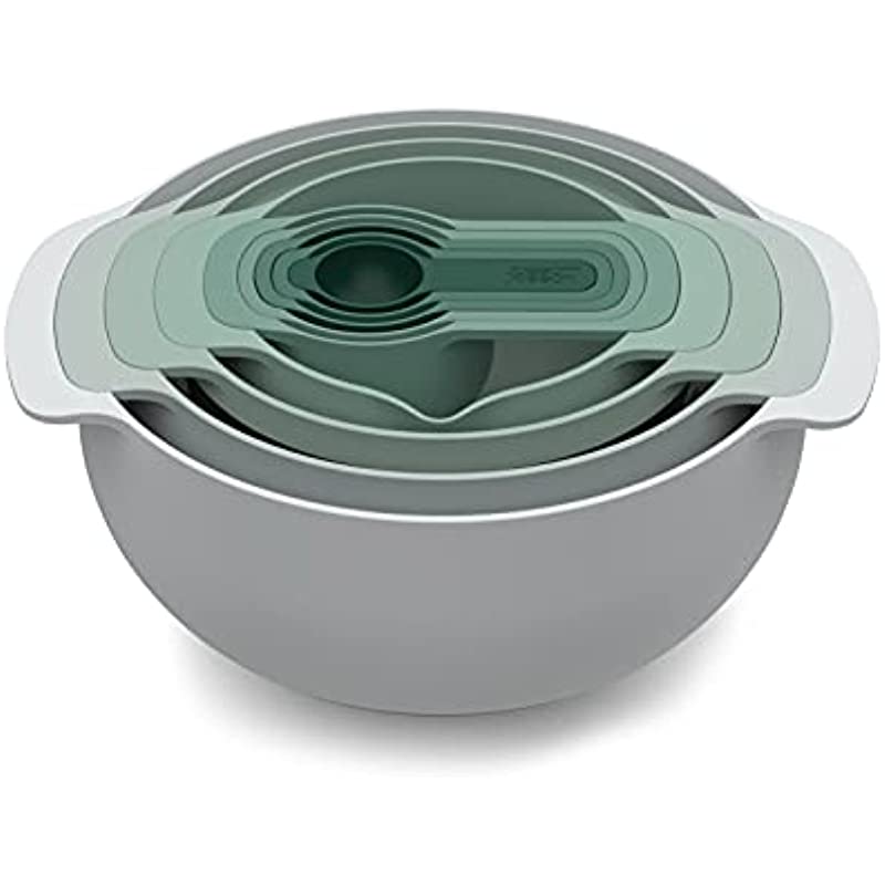 Joseph Joseph Nest 9 Nesting Bowls Set with Mixing Bowls Measuring Cups