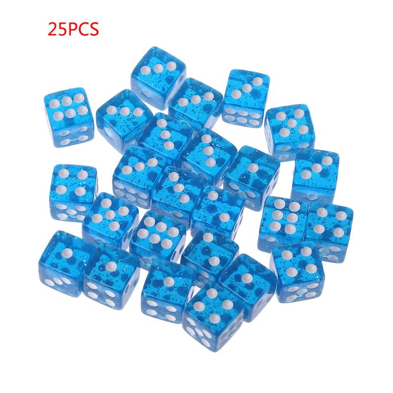 25 Pcs/Set New Party Game Dice 12 Square Transparent Dices Colorful Club Play D 