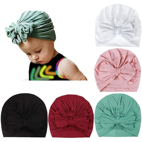 Turban Hat for Baby Infant Cap Hats with Bow Knot Soft Cute Nursery Beanie