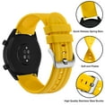 thumbnail image 3 of Silicone Watch Straps 18mm Quick Release Rubber Replacement Bands for Men Women - Extra Long, Yellow with Silver Buckle, 3 of 7
