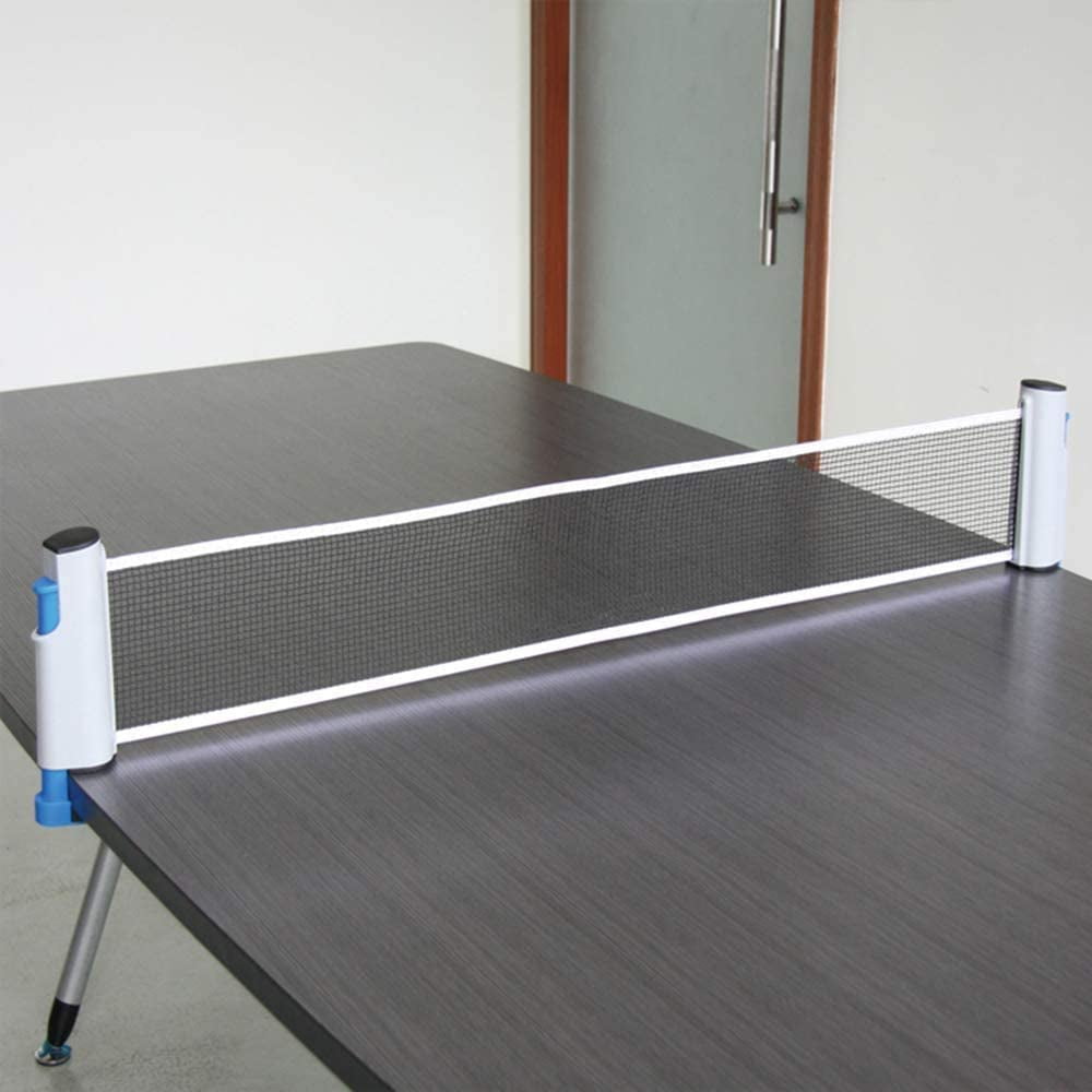 LNKOO Retractable Table Tennis Net,Retractable Ping Pong Net,Table Tennis Nets,Adjustable Retractable Net,Ping Pong Replacement Net Ping Pong Nets,Length 170 (max) x 14.5cm(Gray & Blue)