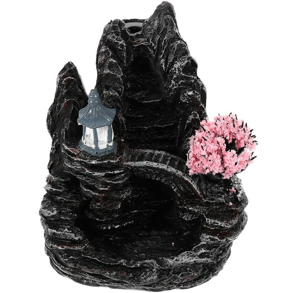 NICEXMAS 1Pcs Resin Incense Cone Holder Pink Waterfall Incense Burner For Study Bedroom