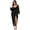 Black, variant on Plus Size Mint Green Sequin Party Dress for Women, Long Sleeve Glitter Evening Gown with Draped Neck, Ruched Bodycon Fit, Asymmetrical Hem with Side Slit