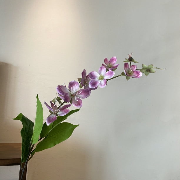 Nvzi 3 piezas de flores artificiales de tacto real, flores falsas para decoración del hogar, oficina, boda, arreglo de ramo de flores artificiales para decoración (fucsia, 31,9 pulgadas de largo)