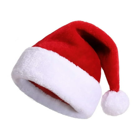 

Joyfeel Unisex Christmas Santa Hat Extra Large And Thick New Year Party Beanie Contrast Color Elastic Thick Plush Decor Santa Cosplay Adult Holiday Headgear