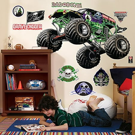 Monster Jam Room Decor Grave Digger Giant Wall Decals 48