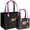 Black pink and Black pink, variant on 2 Sets M+S Women's EVA Beach Bag with Decorative Accessories, Waterproof Daily Leisure Shopping Tote Bag