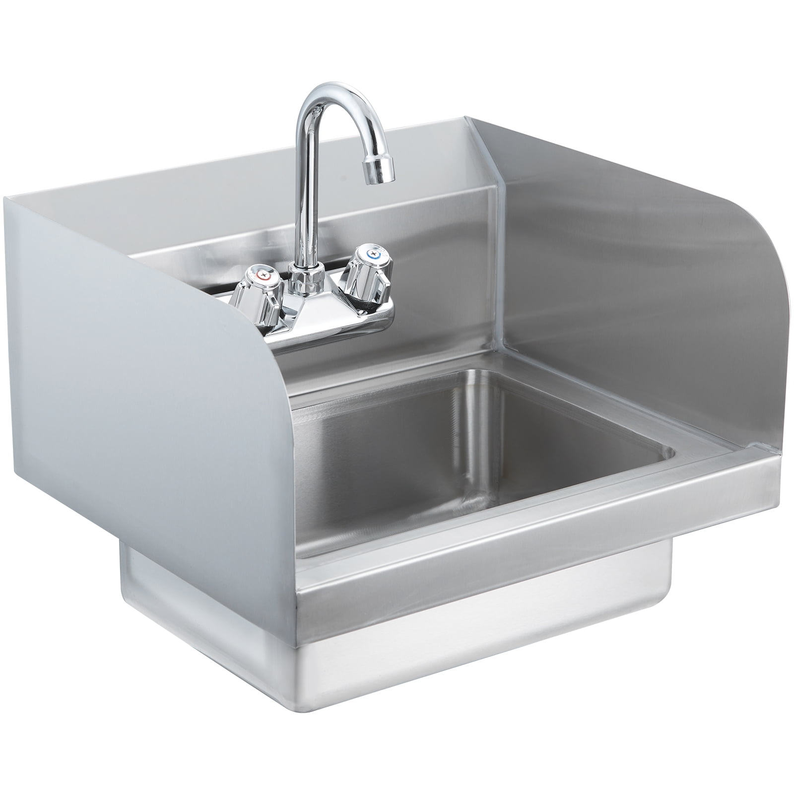 KFFKFF Commercial Hand Wash Sink Wall Mount Basin 17"x12.8" Stainless Steel Sink