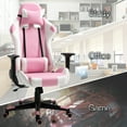 thumbnail image 6 of Gaming Chair Office Desk Chair Ergonomic Reclining Computer Chair Height Adjustable Swivel Recliner with Headrest Lumbar Support, Pink White, 6 of 7