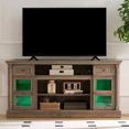 thumbnail image 3 of CQSXDA Farmhouse TV Stand In Antique Woodgrain Finish For Up To 80" TVs 70
" Media Console With LED Lights, 3 of 9