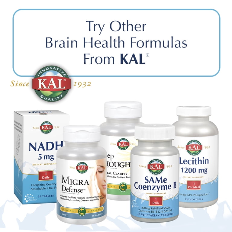 KAL Choline Inositol 195/500 mg | 1 Daily, Sustained Release | Healthy  Brain, Liver, Cell & Mood Support | 90 Tablets - Walmart.com