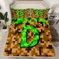thumbnail image 2 of Manfei Personalized Initial D 4 Pieces Queen Sheet Sets for Children Kids Teens,Building Blocks Ultra Soft Flat Sheet,Construction Game Queen Fitted Sheet,Super Cozy Room Decor, 2 of 7