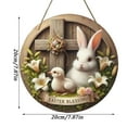 thumbnail image 3 of Easter Wooden Sign, Rabbit Welcome Door Plaque, Holiday Wall Decor, Hanging Wooden Craft for Home, Easter Party, Front Door, 20x20x0.4cm, 3 of 3