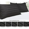 thumbnail image 6 of 100% Egyptian Cotton Pillow Protectors Set of 2, 600 Thread Count Standard Size Bed Pillow Cases with Zipper, Sateen Weave Cooling Pillow Cases Quiet and Breathable(2PCS, Standard, Black Stripe), 6 of 7