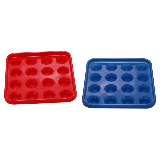 2 Piezas de Billar de Plástico Duradero O Una Bandeja de Bolas de Piscina con Capacidad para 16 Bolas Rojas Y Azules Macarena Soporte para bandeja de bolas de billar