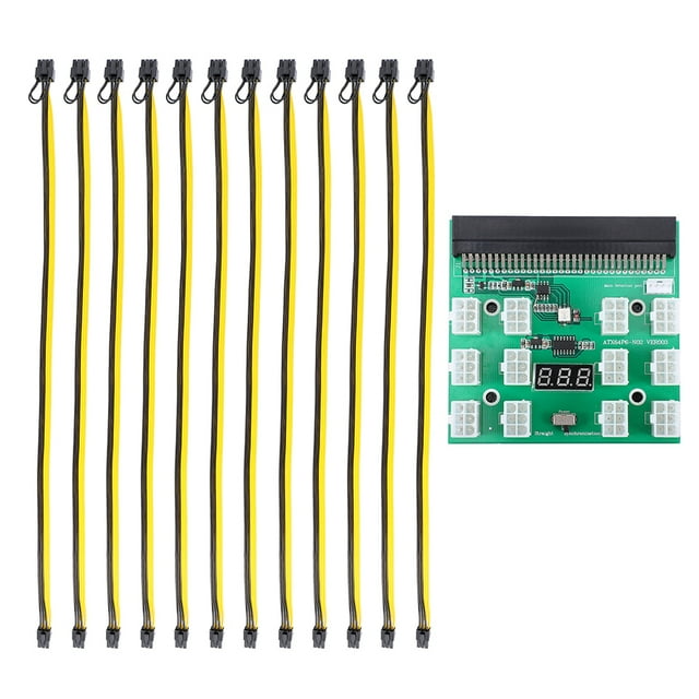 1 Establecer el adaptador de la placa de minería de la fuente de alimentación del servidor PSU y el cable de 6 pines a 8 pines