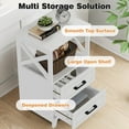 thumbnail image 5 of May in Color White Nightstand, Farmhouse Side Table with Storage Drawers and Open Shelf, Wooden Rustic End Table Cabinet for Bedroom, Living Room, 5 of 12