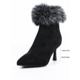 thumbnail image 6 of Women's Ankle Boots and Short Boots, with Fluffy plush decoration and Inner Zipper, Gift for Women, Vacation Travel Scenes, 6 of 6