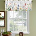 thumbnail image 3 of Spring Flowers Curtain Valances for Windows, Kitchen Valance Window Treatments Panel 2 Pack, Simple Botanical Wildflowers Herbs Rod Pocket Short Curtains for Bathroom Bedroom 54 x 18 Inch, 3 of 8