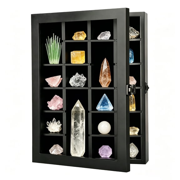 PKHROR Rock Display Case - Small Black(11*15 in)