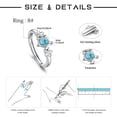 thumbnail image 3 of 925 Sterling Silver Turquoise Turtle Ring for Women Turtle Flower Ring Adjustable Animal Rings Ocean Jewelry Gifts Birthday Christmas, 3 of 5