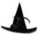thumbnail image 1 of Sombreros de Halloween para mujer, de encaje morado, con encaje compuesto, sombrero de bruja, de fiesta, con plumas de rosa morada, sombrero de tela para mujer., 1 of 1