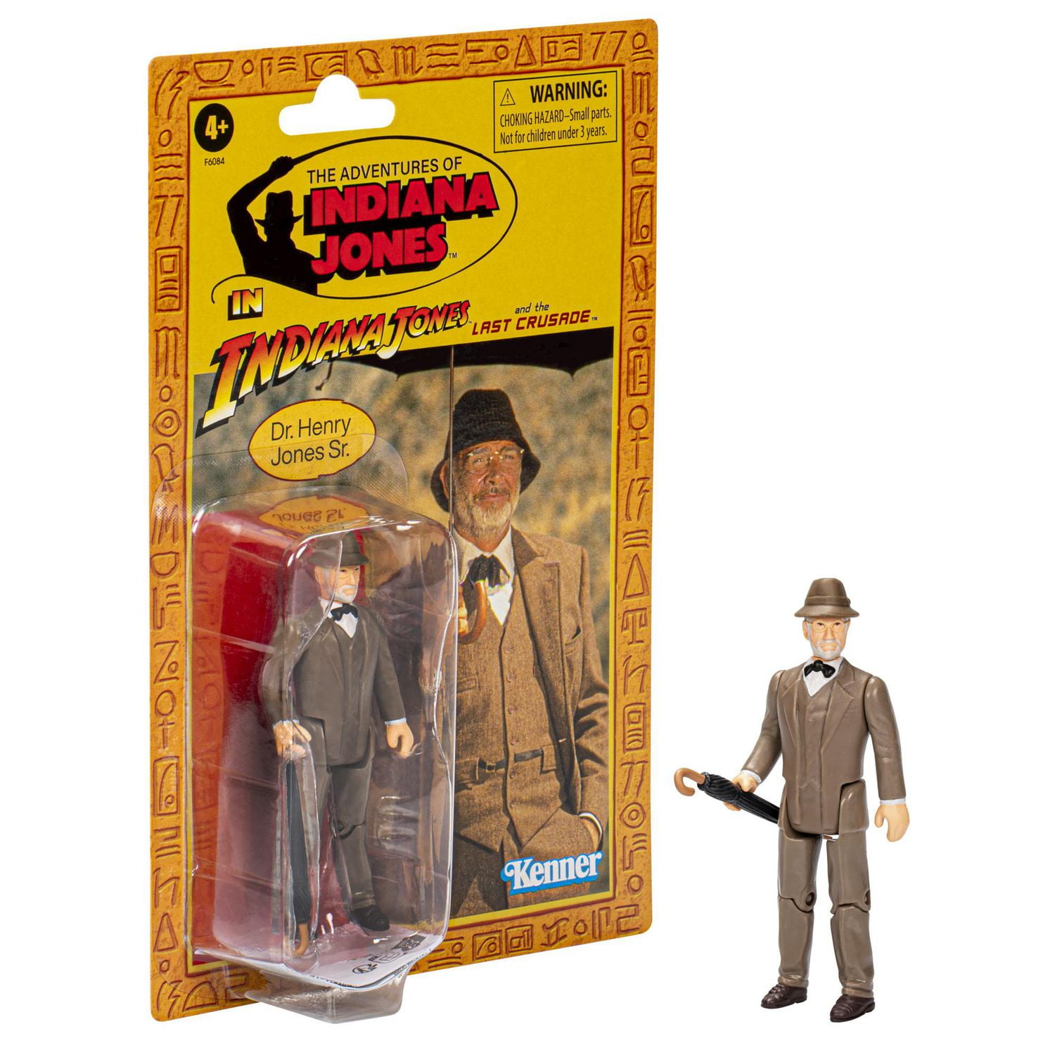 Indiana Jones and the Last Crusade Retro Collection Dr. Henry Jones Action Figure, 3.75-inch, Toys for Kids Ages 4 and Up