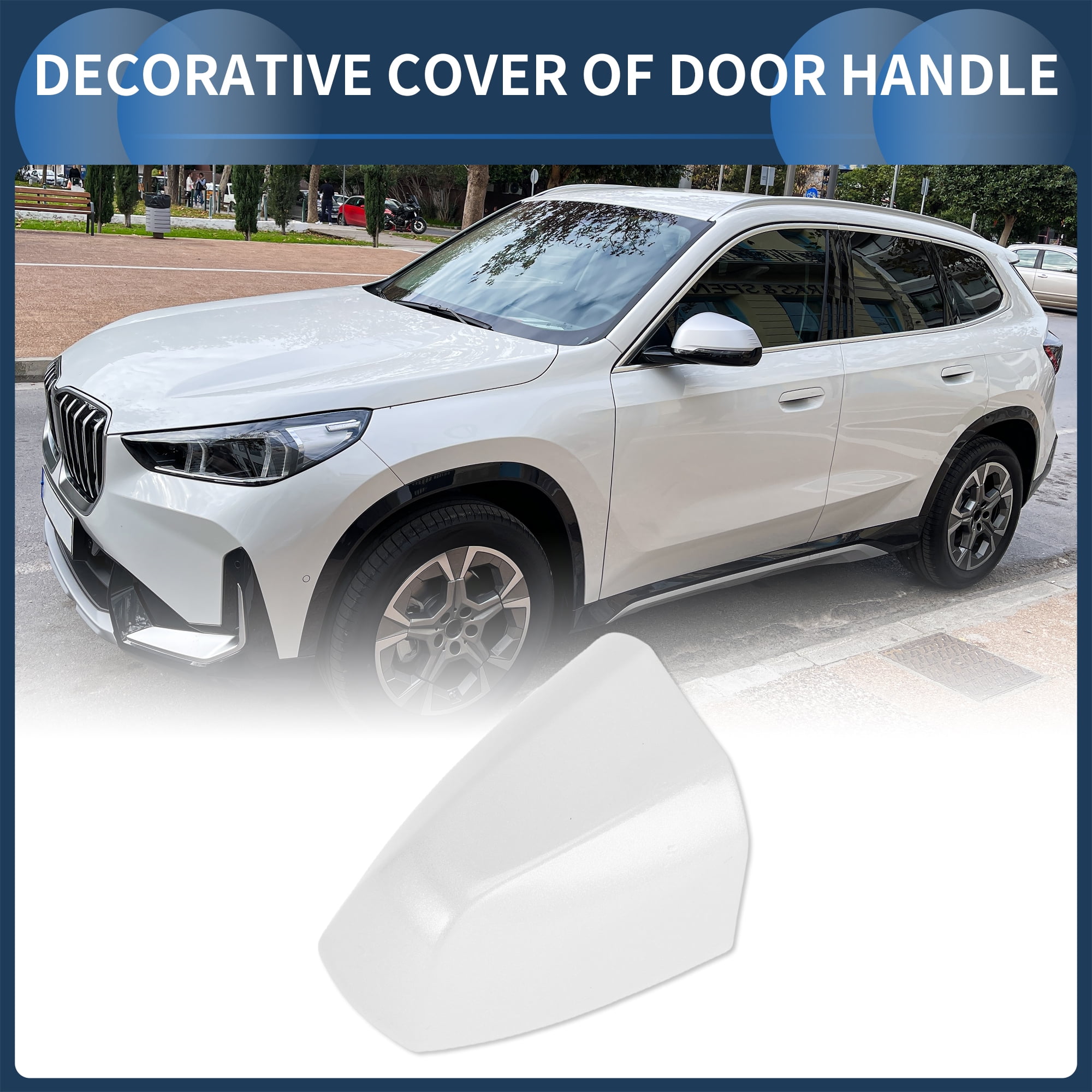 Unique Bargains Durable ABS Car Door Handle Cover White for BMW X1 X2 X5 F15 X6 F16