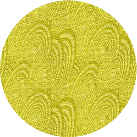 Ahgly Company Indoor Square Patterned Canary Yellow Area Rugs, 3' Square