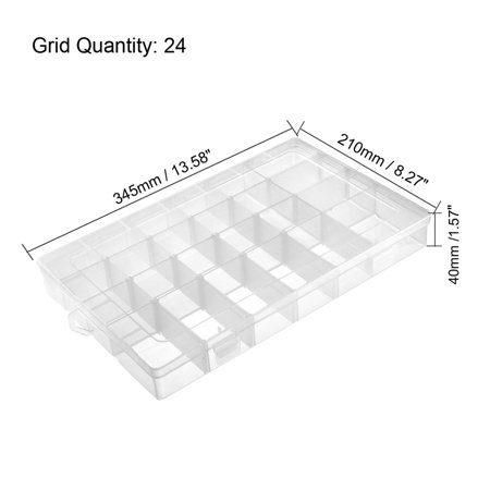 Component Storage Box Pp Adjustable 24 Grids Electronic