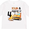 thumbnail image 4 of Inktastic Four and Digging It Bulldozer 4th Birthday Boys or Girls Long Sleeve Toddler T-Shirt, 4 of 5