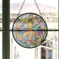 thumbnail image 3 of Peace Sign Stained Glass SunCatcher Peace Symbol Light Catcher Window Hanging Home Decoration Gifts New Home Protection, Stained Glass Ornament 2025, Holiday Decoration, Seasonal, 3 of 6