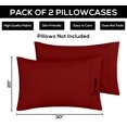 thumbnail image 4 of Fundas de almohada Utopia Bedding King de 50 x 100 cm, 2 unidades, microfibra roja, 4 of 6
